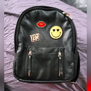 ⭐️EXPRESS Faux Leather Backpack with Fun Patches⭐️